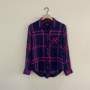 Rails Hunter Plaid Shirt Navy and Lipstick
